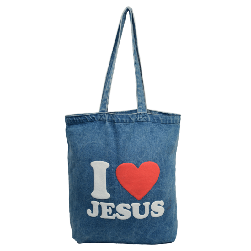 I Love Jesus Denim Jeans bag