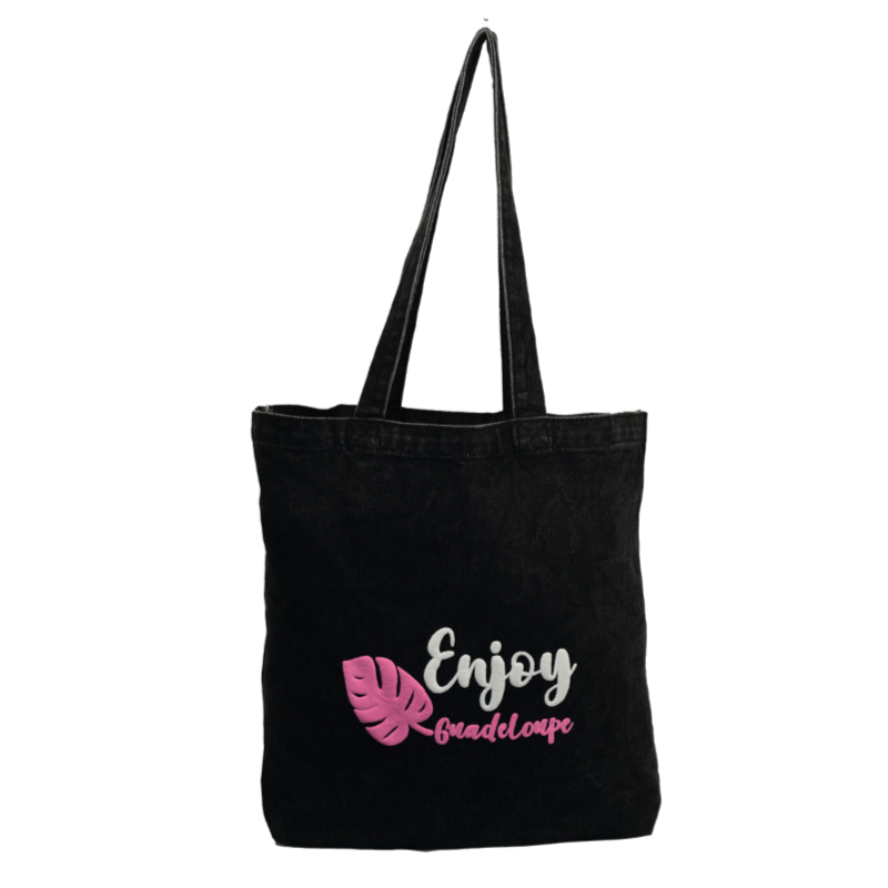 Dark Denim Pink Leaf Jeans bag