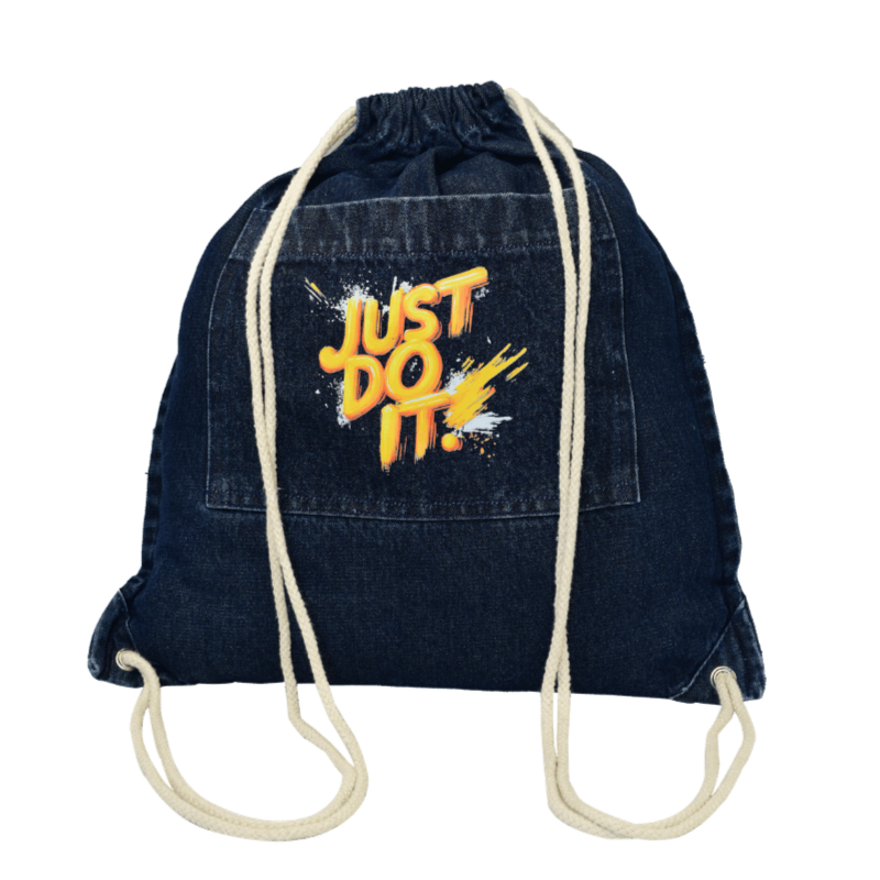 Urban Denim Drawstring Backpack