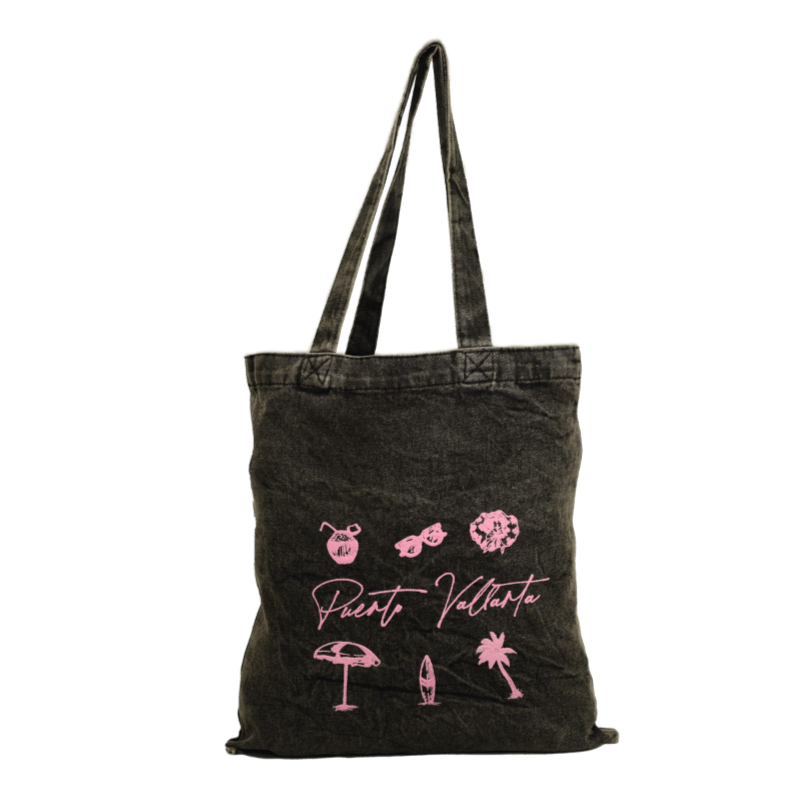 Black Denim Beach Tote Bag