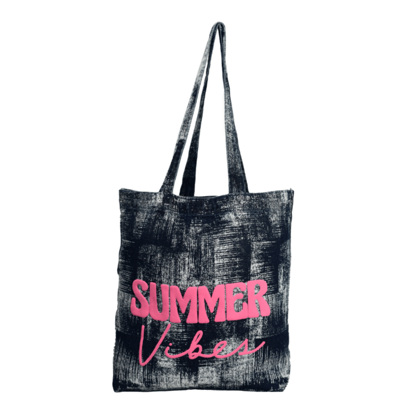 Vintage Denim Summer Vibes Printed Tote Bag
