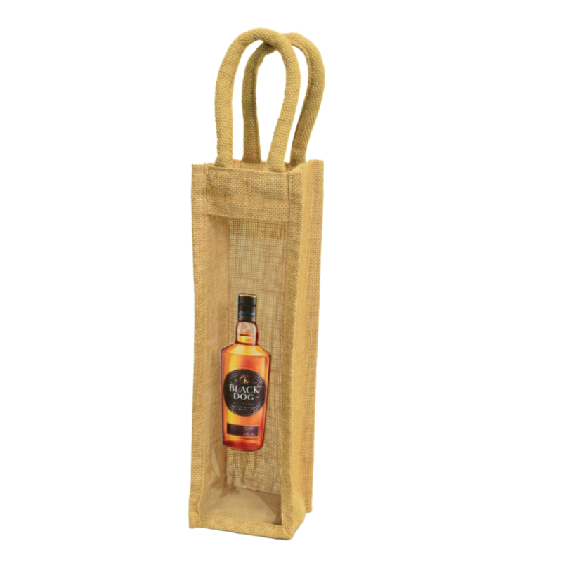 Single Bottle Jute Wine Gift Bag