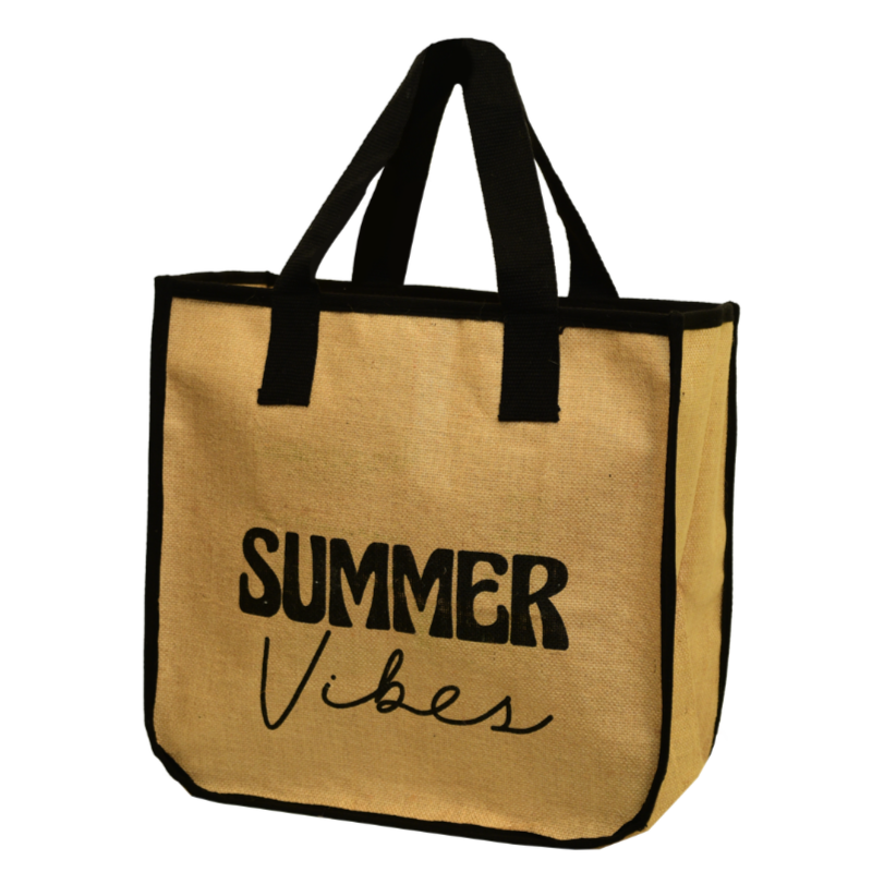 Summer Vibes Jute Tote Bag