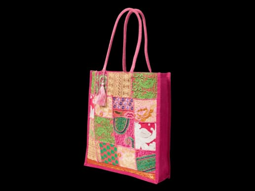 Hand Embroidery Jute Beach Bag