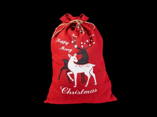 Reindeer Silhouette Jute Gift Sack