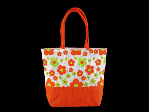 Citrus Flower Tote Fashion Jute bag