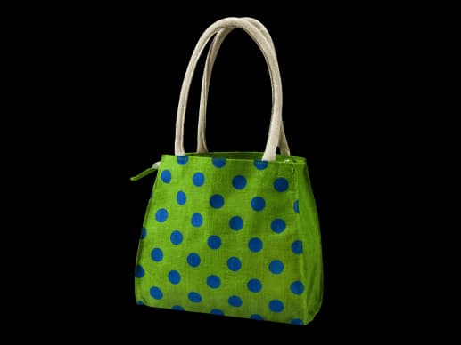 Polka Dot Jute Hand bag