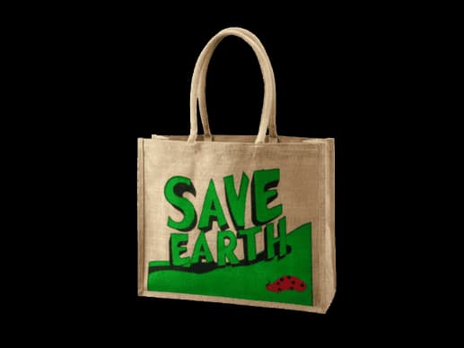 Natural Save Earth Jute shopping bag