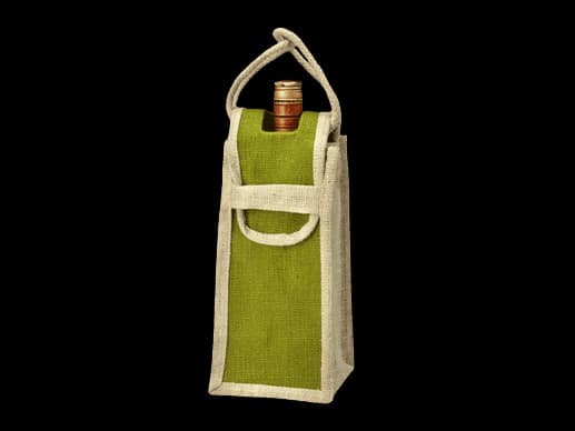 Single Bottle, Green Wine bag