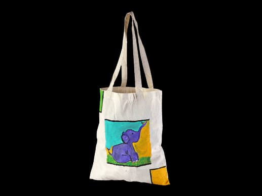 Hand-Painted Cotton Calico bag