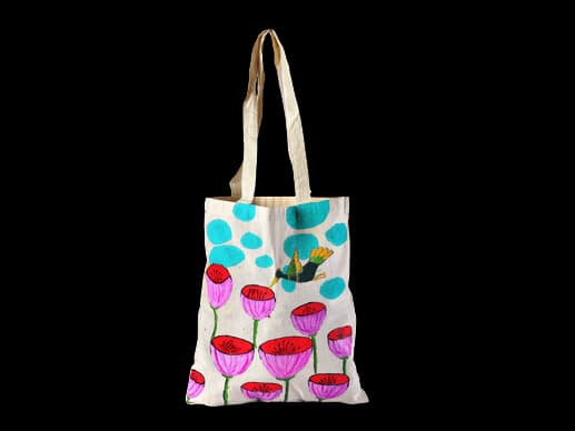 Hand-Painted Long Handle Calico bag