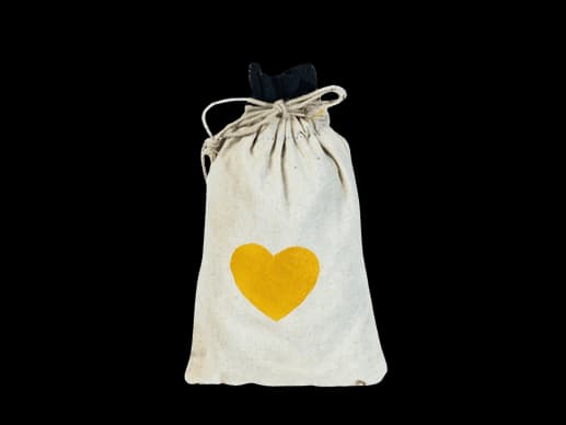 Yellow Heart Print Drawstring bag