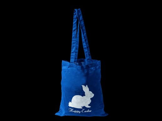 Long Handle Blue Cotton Promotional bag