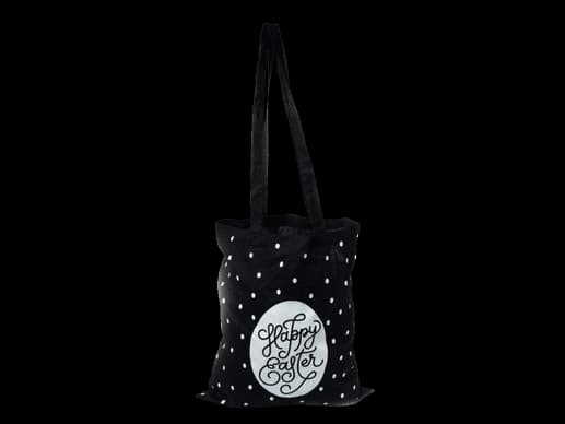 Long Handle Black Cotton Promotional bag