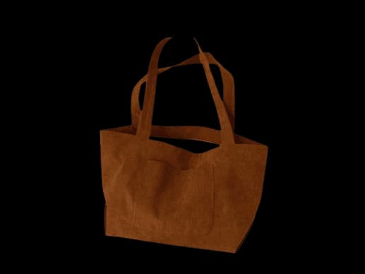 Plain Brown Corduroy Tote