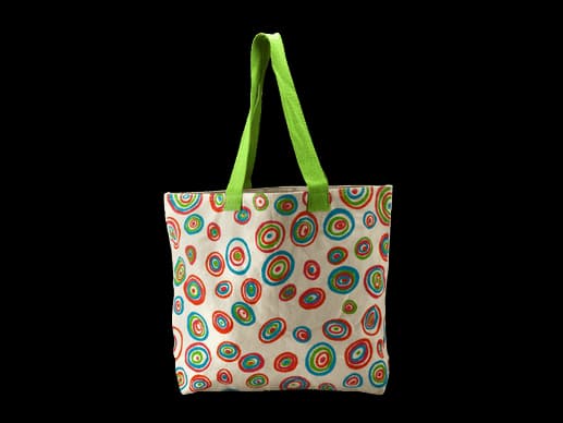 Vivid Circles Canvas Tote bag Tape handle