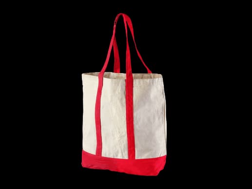 Red Bottom Canvas Tote bag Self Handle