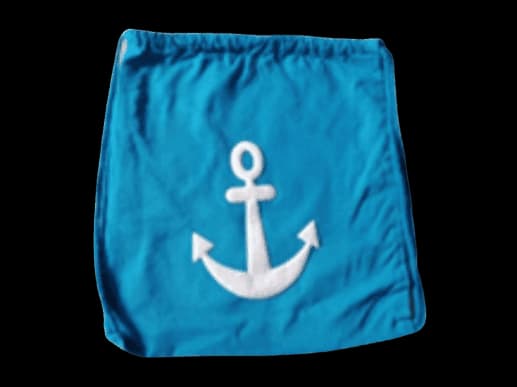 Washed Canvas Anchor Drawstring Pouch bag