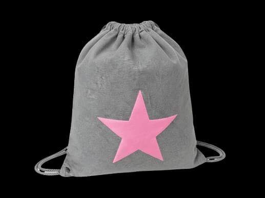 Washed Canvas Pink Star Drawstring  bag