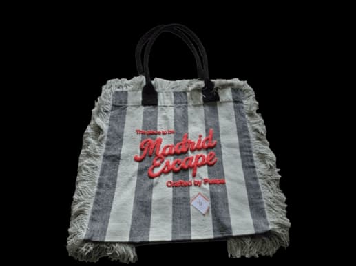 Madrid Escape Fringe Washed Canvas Tote bag