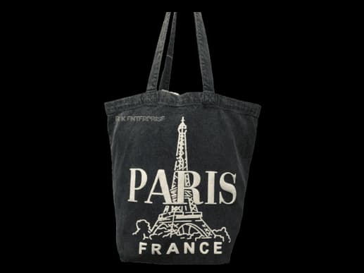 Eiffel Cloud Washed Drill Tote Bag