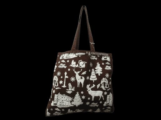 Winter Forest Brown Cloud Wash   Drill Carry Bag