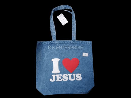 I Love Jesus Denim Jeans bag