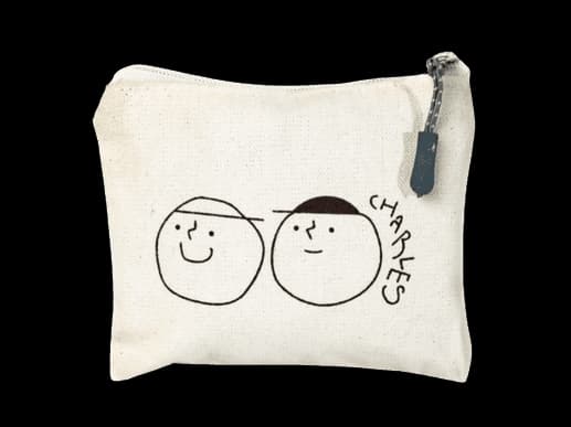 Doodle Face Canvas   Zipper Pouch bag