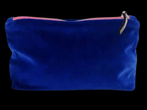 Blue Velvet Zipper Pouch bag