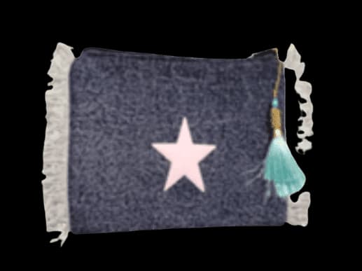 Denim Jeans Fringe Accessory  Zipper Pouch Bag