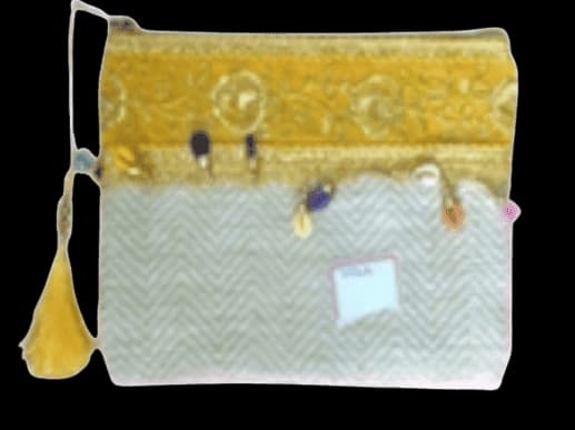 Golden Yellow Jori Lace   Zipper Pouch bag