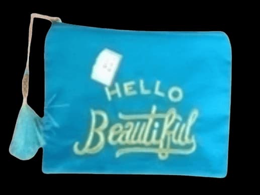 Aqua Canvas Gift Pouch Zipper bag
