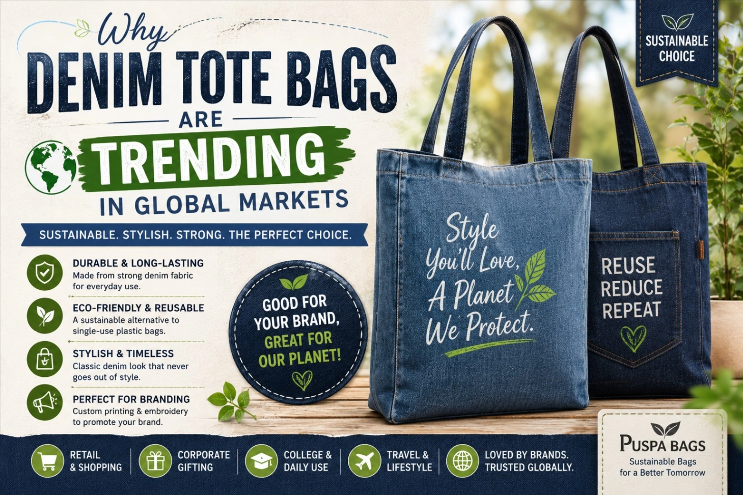 Denim Tote Bags