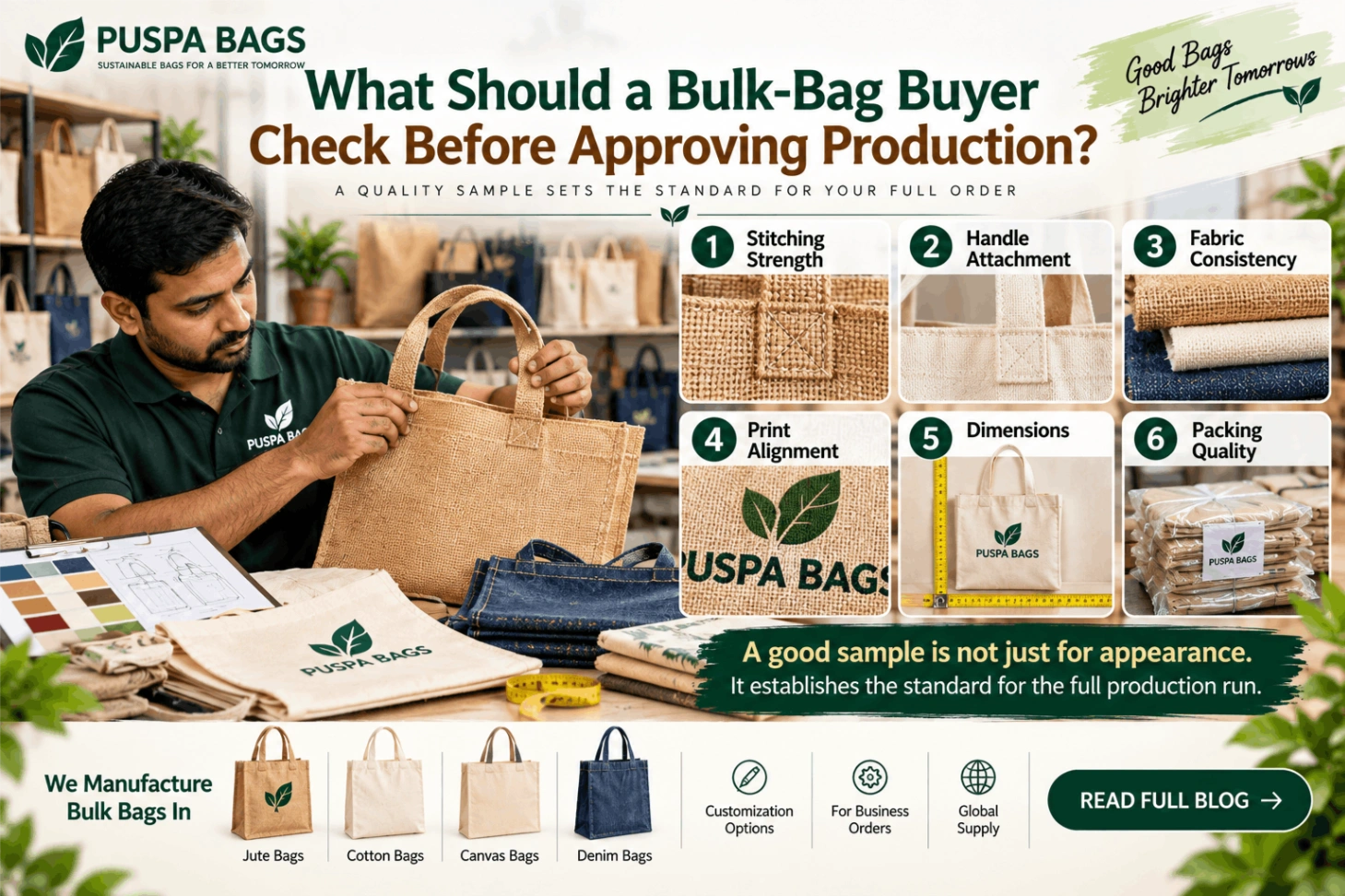 bulk bag order sample checklist