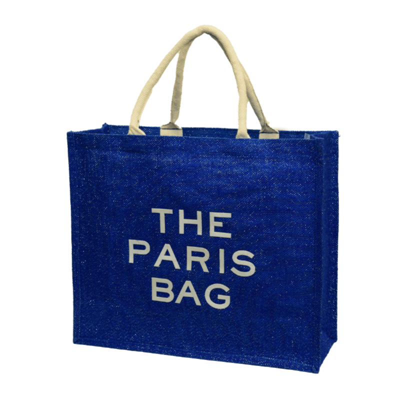Royal Blue Jute Tote Bag