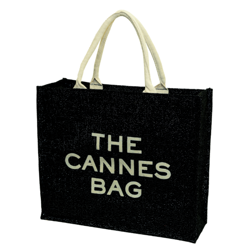 Black Jute Tote Bag